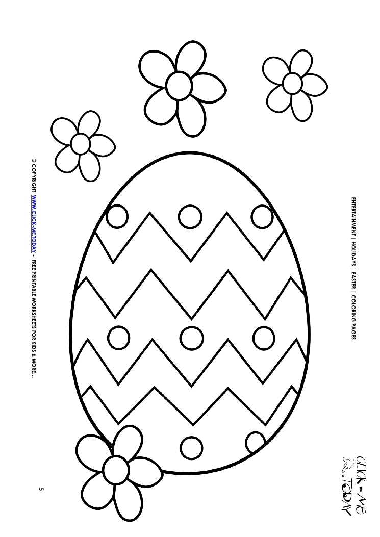 Easter Coloring Page: 5 Nice Easter Egg